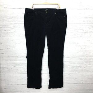 NEW Loft Women's Black Corduroy Jeans Modern Straight Fit size 18 length 32"